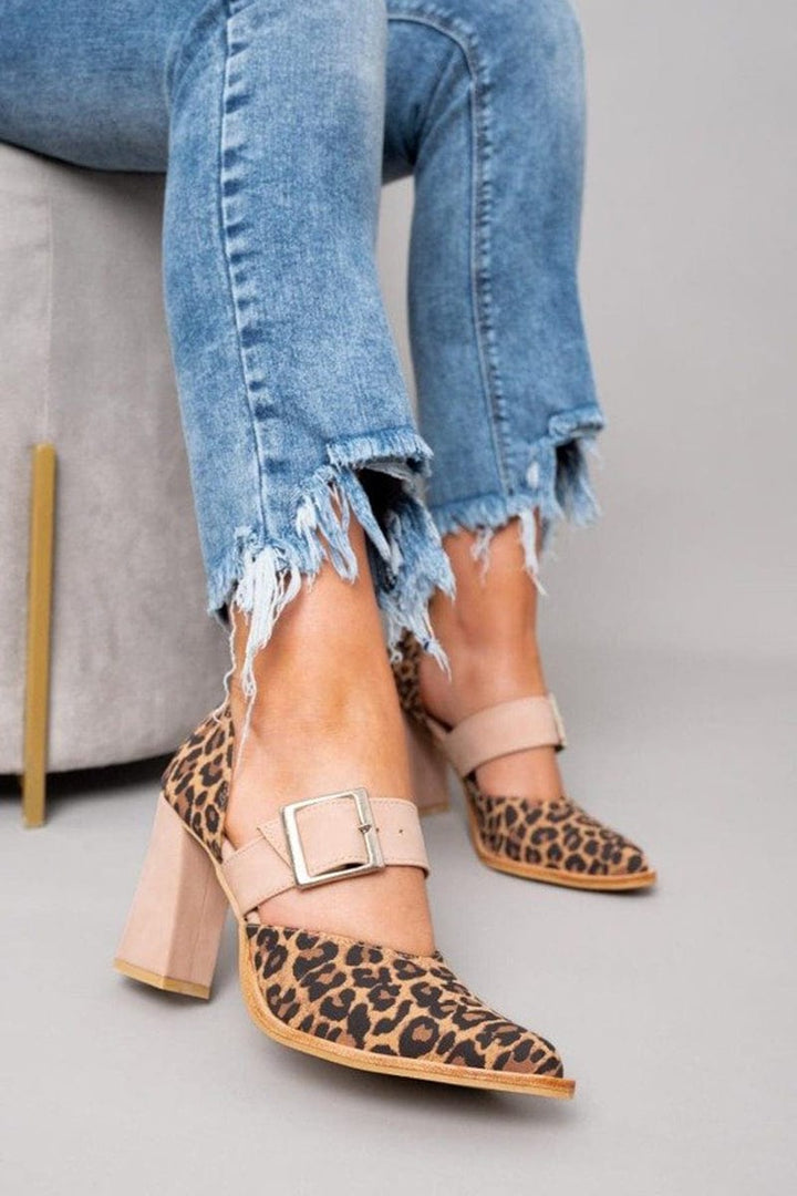 Ilana™ | Sapato de salto bloco com ousado padrão de leopardo