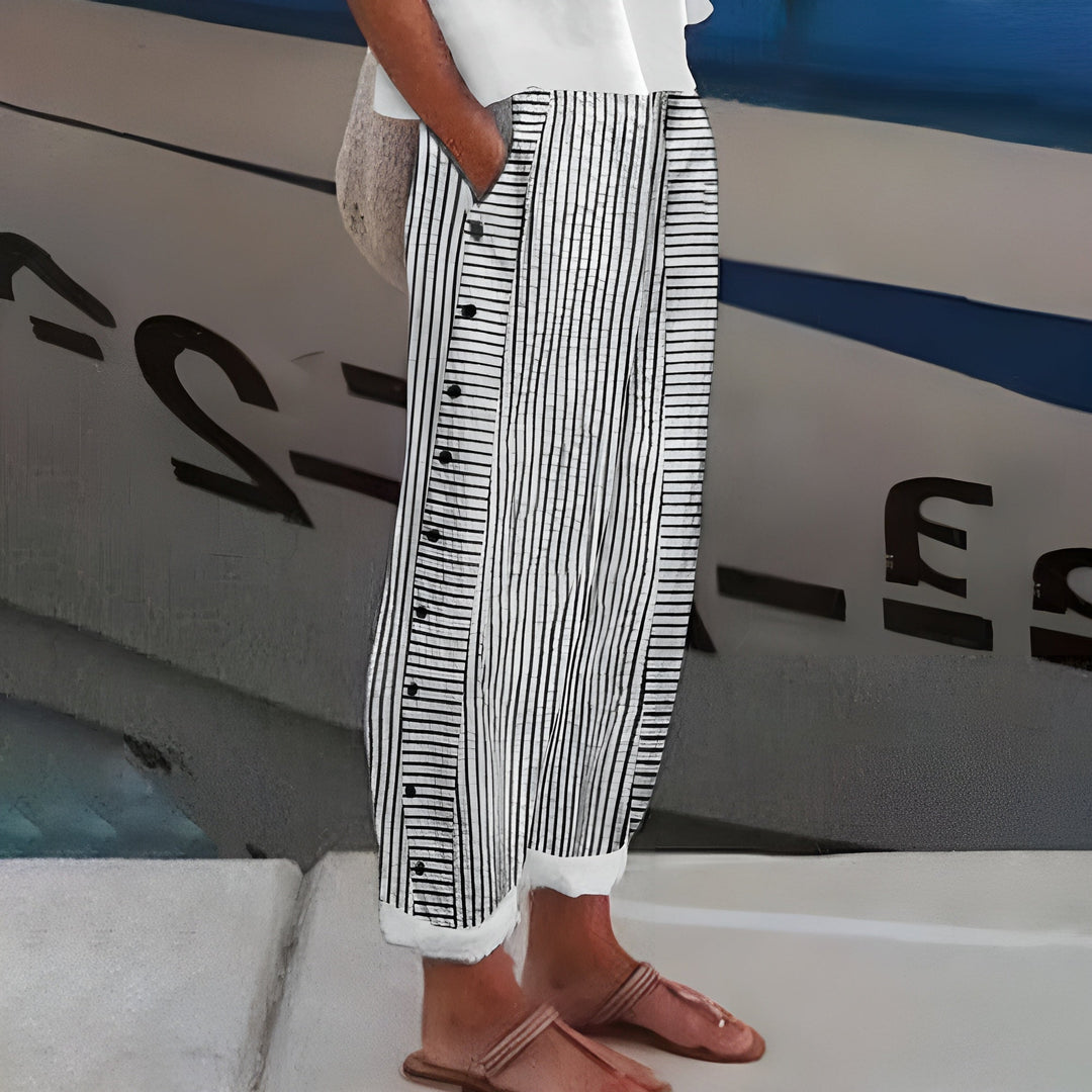 Dagny | Calças Elegantes de Verão às Riscas