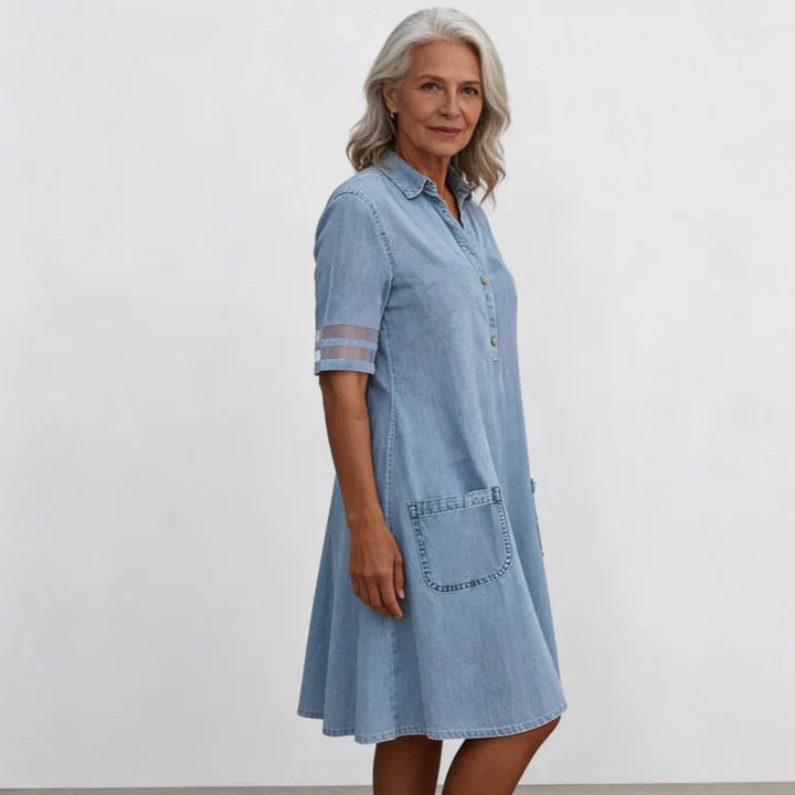 Bretanha | Vestido de Denim Lisonjeiro