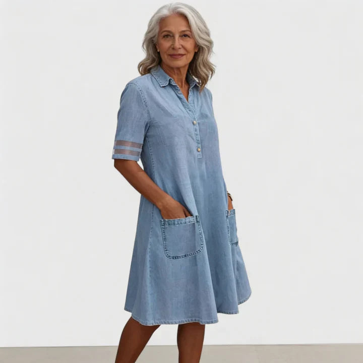 Bretanha | Vestido de Denim Lisonjeiro