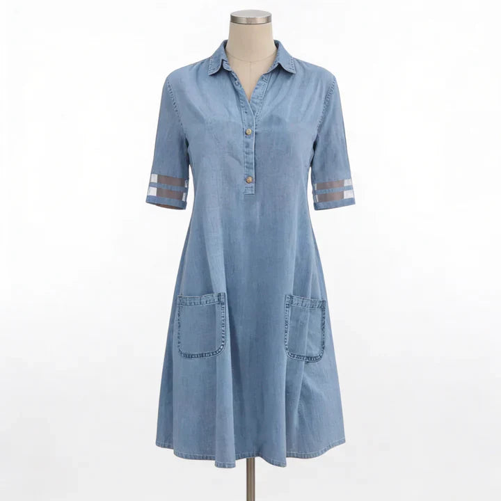 Bretanha | Vestido de Denim Lisonjeiro