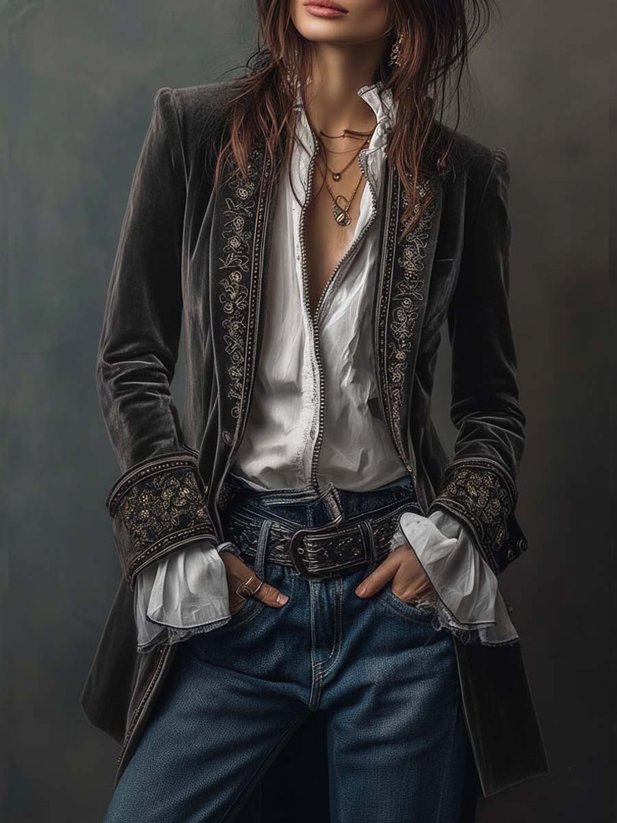 Anastasia | Casaco Longo Bordado