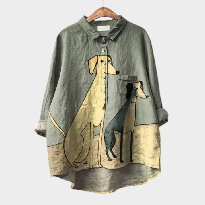 Palmira™ | Blusa de Linho Atemporal com Estampado