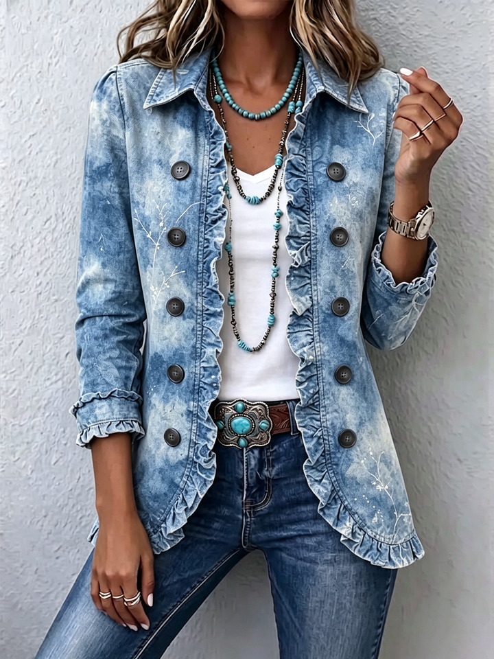 Jemison™ | Casaco Vintage Botânico com Estilo Boho e Detalhes em Renda