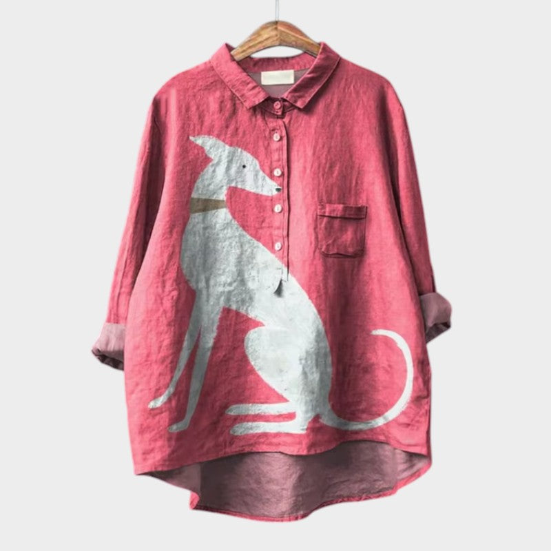 Palmira™ | Blusa de Linho Atemporal com Estampado