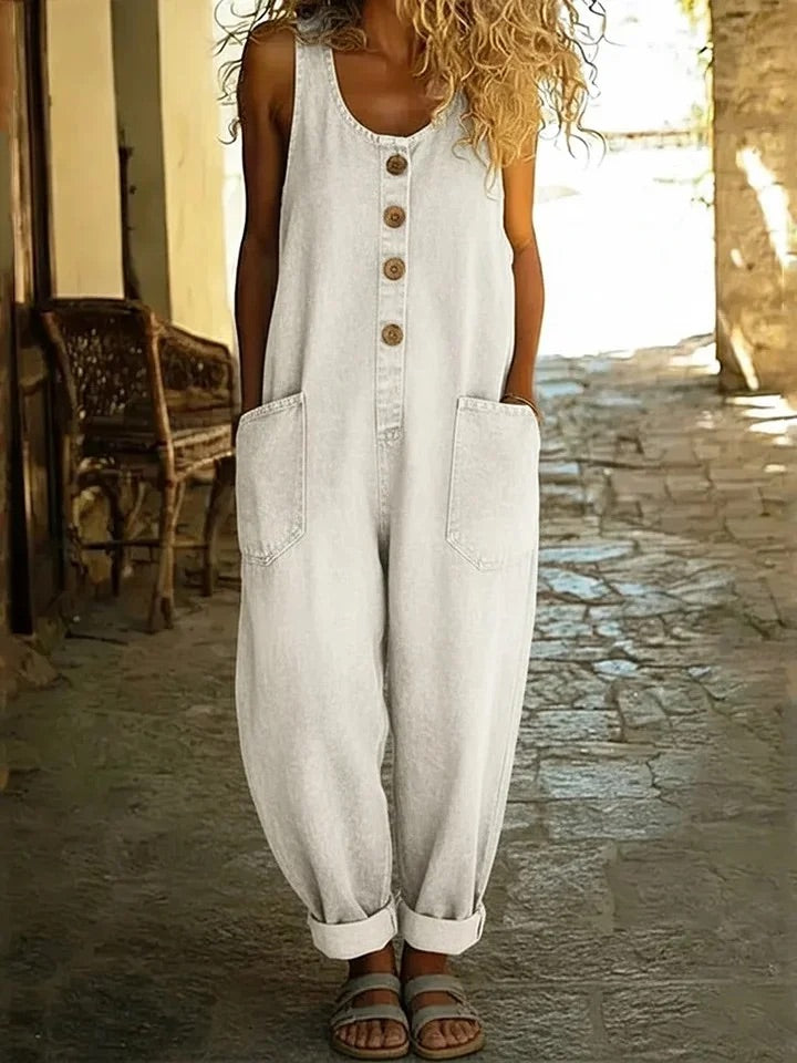 Ruth | Macacão de Algodão Denim Lavado Vintage