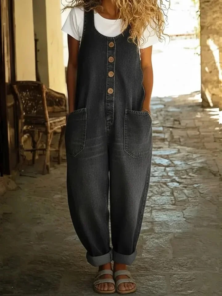 Ruth | Macacão de Algodão Denim Lavado Vintage