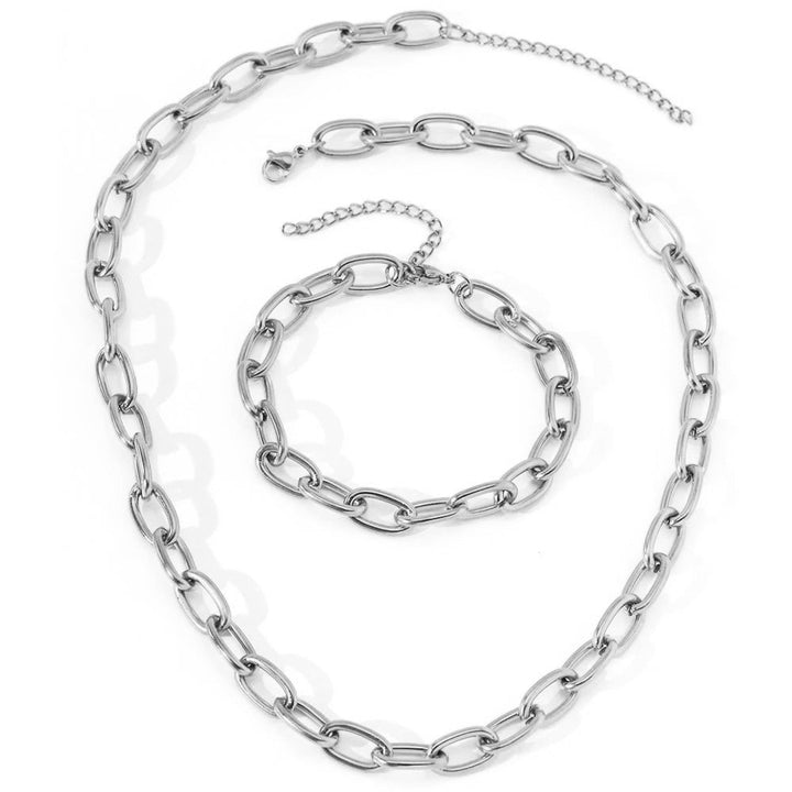 Conjunto Colar e Pulseira de Clip Simples