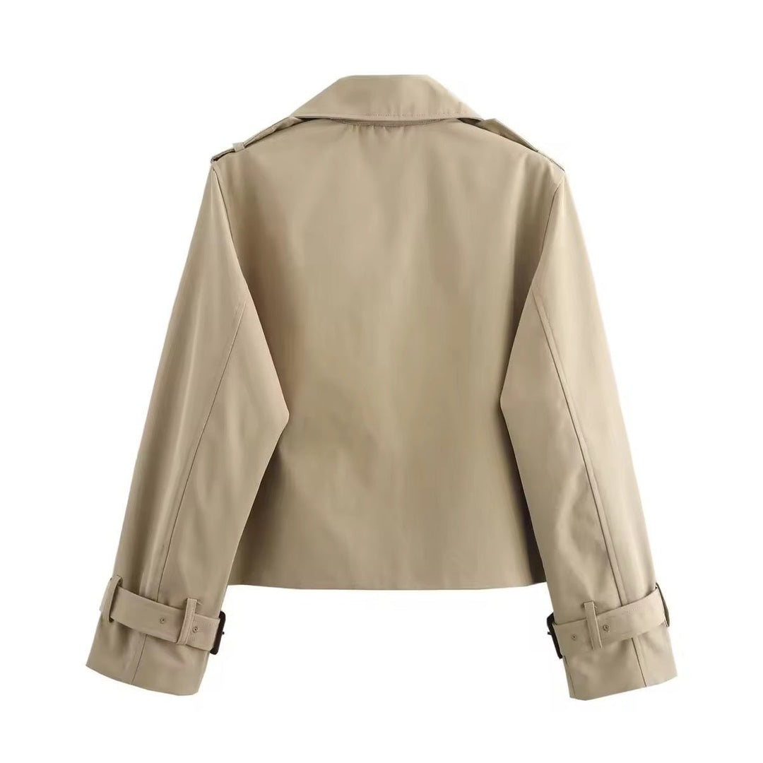 Eugenia | Casaco Trench Cropped de Dupla Abotoadura