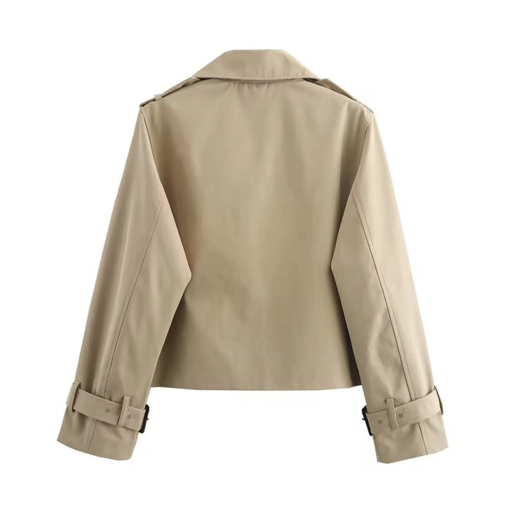 Eugenia | Casaco Trench Cropped de Dupla Abotoadura