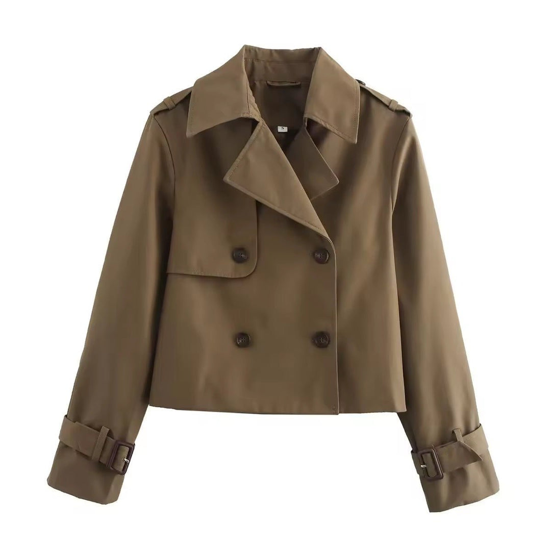 Eugenia | Casaco Trench Cropped de Dupla Abotoadura