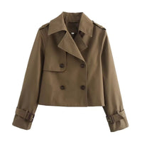 Eugenia | Casaco Trench Cropped de Dupla Abotoadura