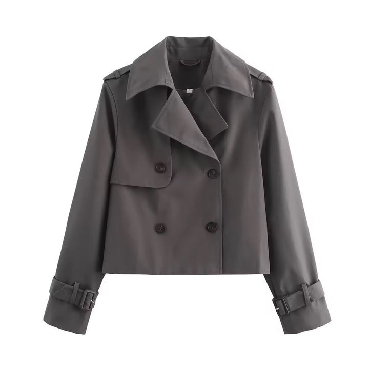 Eugenia | Casaco Trench Cropped de Dupla Abotoadura