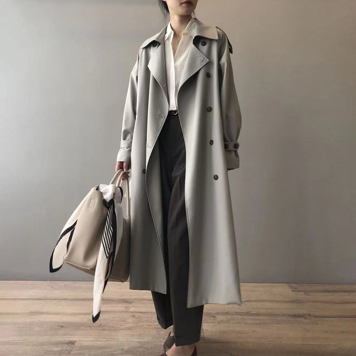 Katherine | Trench Coat Longo com Cinto e Dupla Frente