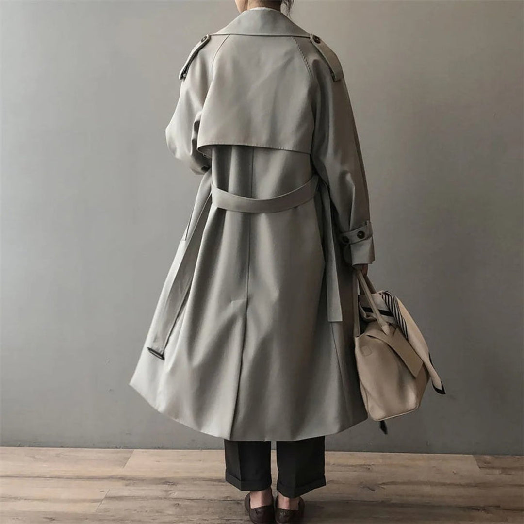 Katherine | Trench Coat Longo com Cinto e Dupla Frente