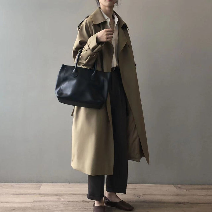 Katherine | Trench Coat Longo com Cinto e Dupla Frente