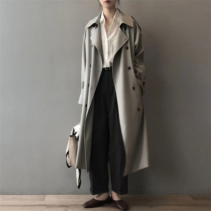 Katherine | Trench Coat Longo com Cinto e Dupla Frente