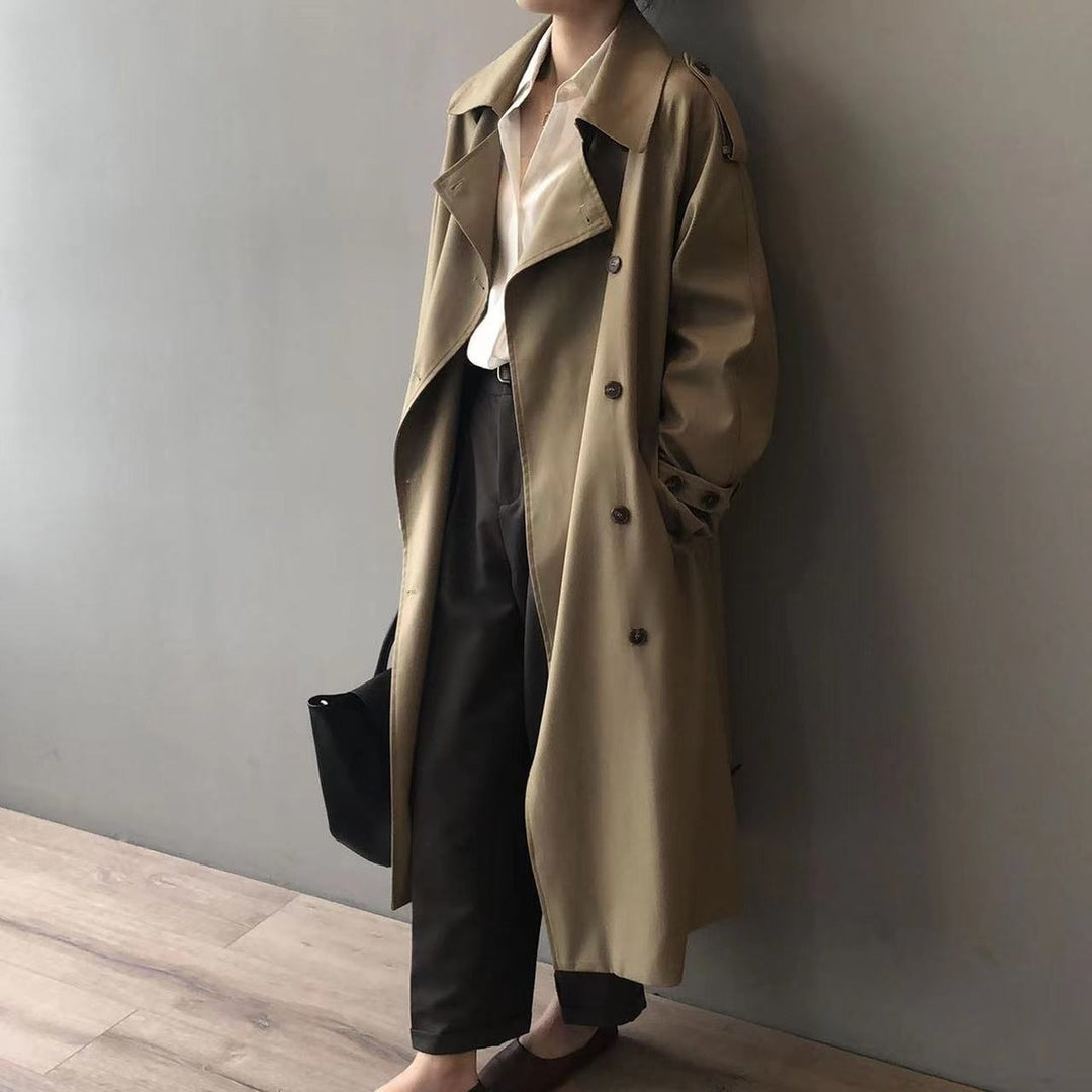 Katherine | Trench Coat Longo com Cinto e Dupla Frente