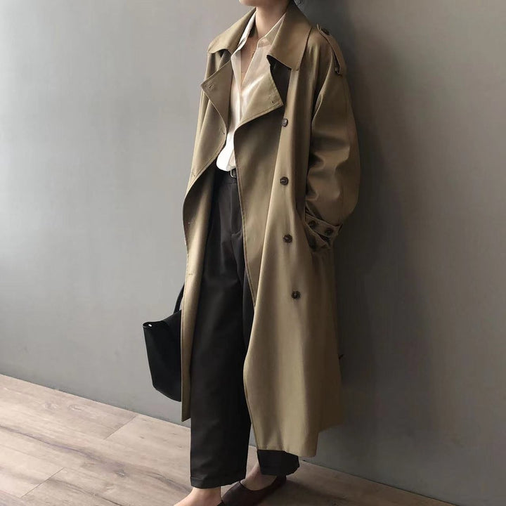 Katherine | Trench Coat Longo com Cinto e Dupla Frente