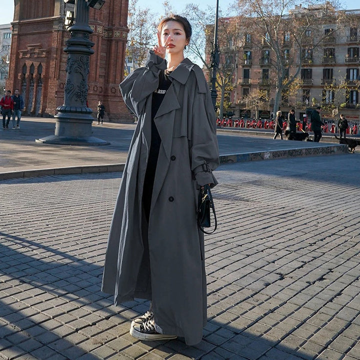 Lena | Casaco Trench Longo Oversized de Dupla Frente