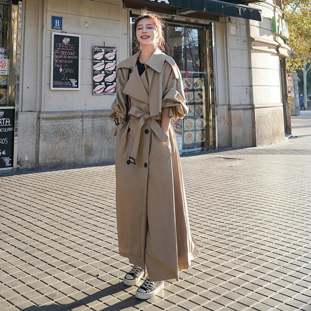 Lena | Casaco Trench Longo Oversized de Dupla Frente