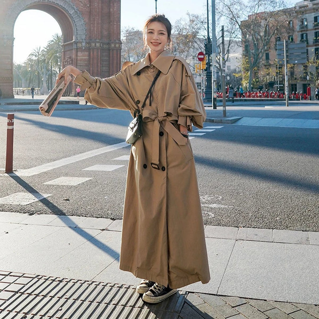 Lena | Casaco Trench Longo Oversized de Dupla Frente
