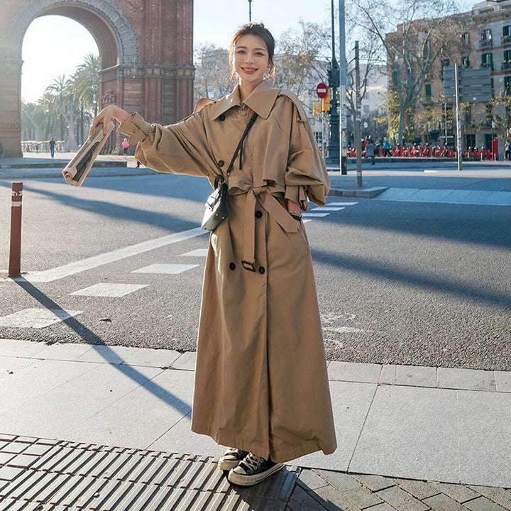 Lena | Casaco Trench Longo Oversized de Dupla Frente