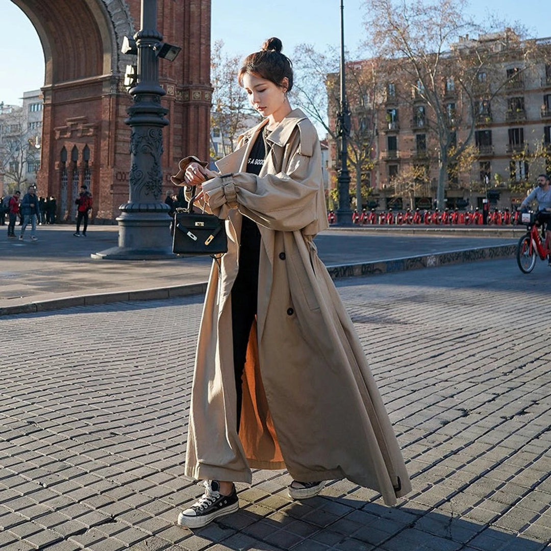 Lena | Casaco Trench Longo Oversized de Dupla Frente