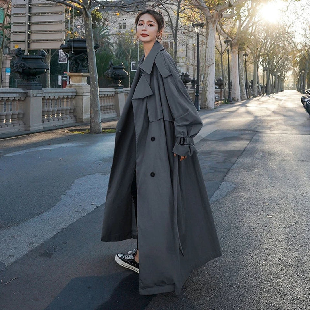 Lena | Casaco Trench Longo Oversized de Dupla Frente
