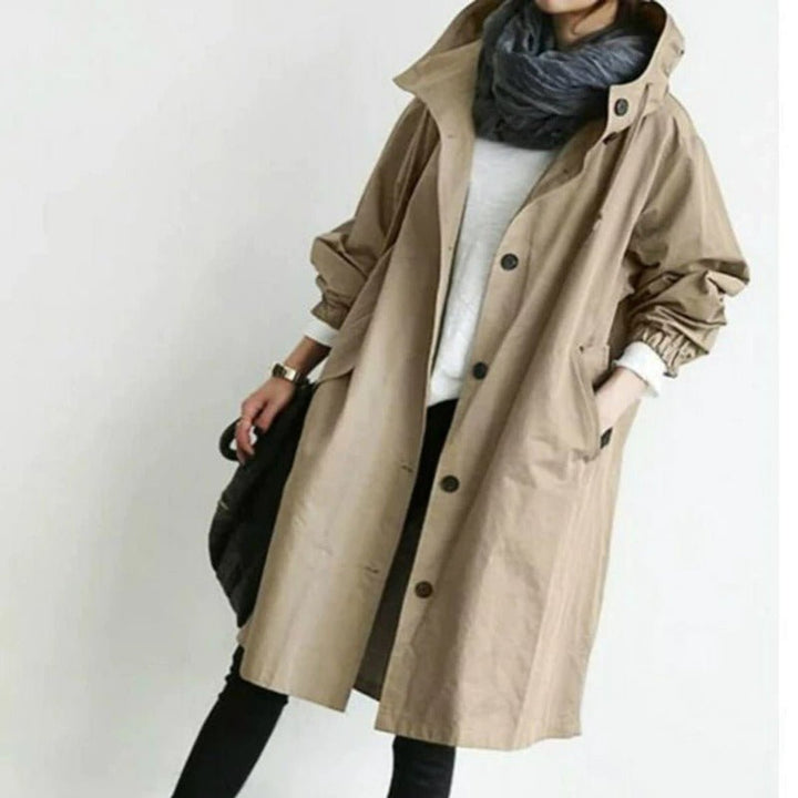 Maisie | Casaco Oversized com Capuz e Botões à Frente