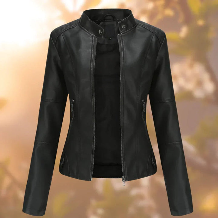 Larissa | Casaco Moto Feminino Slim-Fit com Zíper