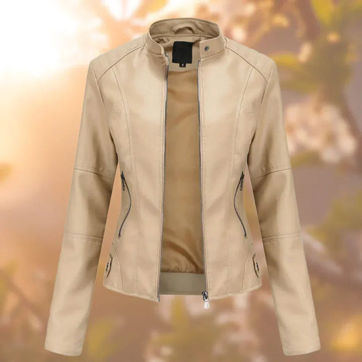 Larissa | Casaco Moto Feminino Slim-Fit com Zíper
