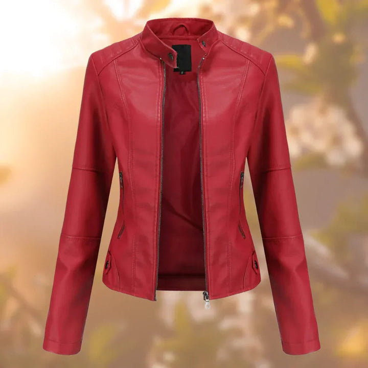 Larissa | Casaco Moto Feminino Slim-Fit com Zíper